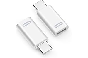 Seminer Adaptador USB C a Lightning (2 Pack), Adaptador USB-C PD 35W, Adaptador Lightning Hembra a USB Tipo C Compatible con iPhone Serie 15 iPad Pro Macbook Galaxy Note S9 S23 Ultra (Blanco)