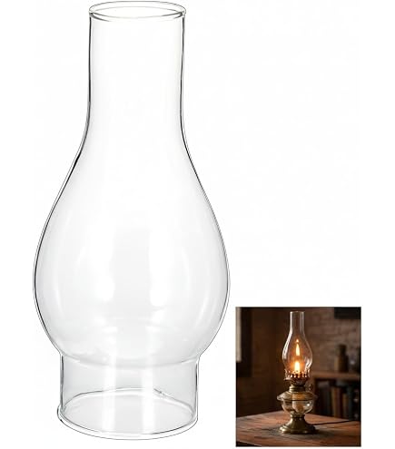 Abat-jour En Verre Pour Lampe à Pétrole - Lot De 2 - Transparent, 17,5x5,3 Cm - Remplacement Et Protection Contre Le Vent