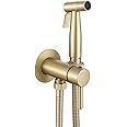 Ownace Concealed Bidet Mixer Spray Set for Hot and Cold Water, Brushed Gold Toilet Douche Muslim Bidet Shattaf Shower Kit Set