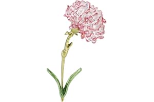 CROWNOFRIBBONS Pink Carnation Flower Brooch for Women, Jewellery for Her in a Gift Bag