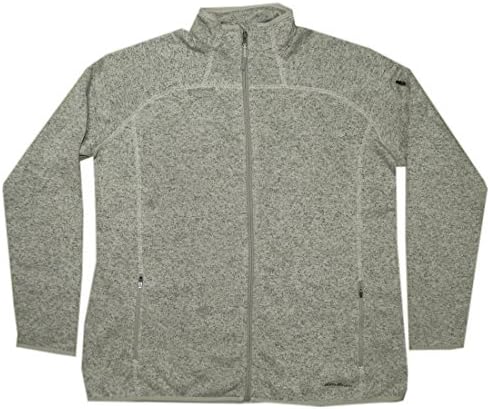 Eddie Bauer Womens Warm Zip-Up Ribbed Knit Sports Jacket M Grey