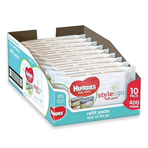 Huggies Style on the Go Refil Wipes, 40 Wipes (Pack of 10, Total 400 Wipes)