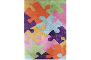 MANI TEXTILE Tapis Coloré Puzzle 80x150cm
