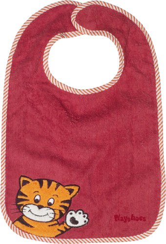Playshoes 507482 Großes Klett-Lätzchen aus Webfrottier, Motiv Tiger, Maße, circa 32 x 28 cm