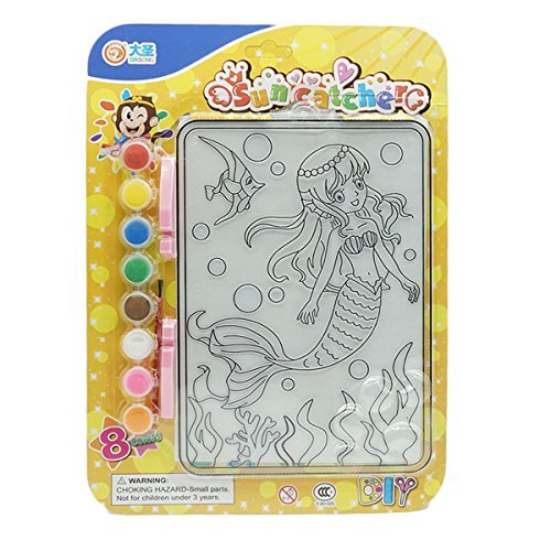 Preisvergleich Produktbild Spaß Sonnenfänger Brett Glaskunst Malerei-Kit mit Pinsel 13x10 Zoll