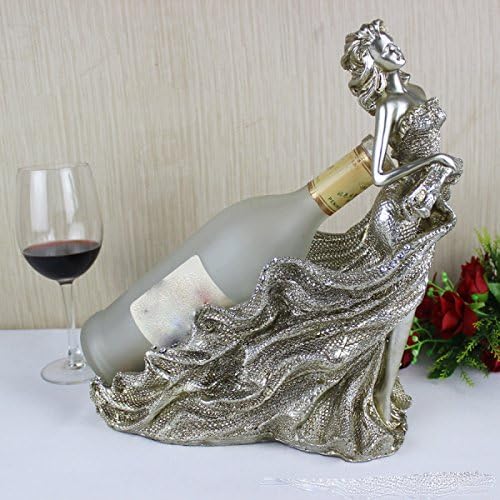 Wkaijc Girl Dress Diamond Creative Fashion Personality Resin Ornaments Red Wine Rack