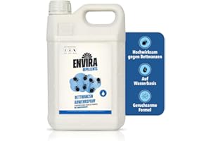 Envira Bettwanzen Abwehrspray 5 Liter - Spray mit Langzeitwirkung gegen Bettwanzen - Mittel gegen Bettwanzen für Wohnung, Hotel, Matratzen & auf Reisen - Effektiv Bettwanzen loswerden
