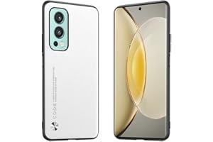 Longstong Custodia Adatta per OnePlus Nord 2 5G (6.43"), Cover in pelle metallica serie CODE - Bianco