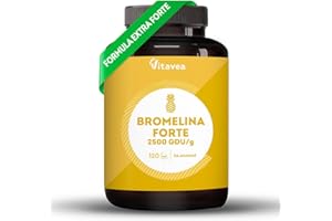 Bromelina Forte - 2500 GDU/g - Integratore Drenante Forte - Bromelina Gambe Gonfie - 120 Capsule - Enzimi Digestivi - Contro Ritenzione Idrica - Estratto di Ananas Puro - Vitavea