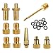 Produktbild July Miracle Ventiladapter Satz, 10pcs Fahrrad-Auto-Ventil-Adapter Set Kit Blitzventil Sclaverand für Luftkompressor Fahrrad-Bodenpumpe SV AV DV Auto-Tankstelle Luftmatratze Ball Pumpe