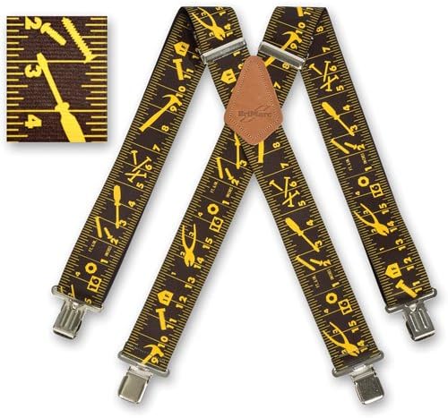 brimarcOnesize Work Braces - Black Tape Measure 2"/50mm