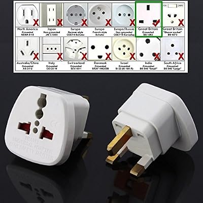 SmartphonExpert SPARFIX® - Adaptateur Universel de Voyage avec Terre pour aller en Grande-Bretagne - UK - Hong Kong - Dubaï