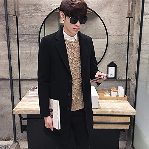 Zolimx Herren Großer Wollmantel Slim Fit Männer Einfarbiger Formale Einreiher Figuring Mantel Lange Wolljacke Outwear