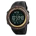 Produktbild Fashion Herren Outdoor Bluetooth Schrittzähler Reminder Smart Watch unterstützt IOS Android Kamera Sport Armbanduhr, Kaffee/Goldfarben
