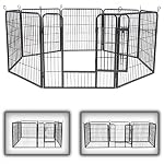 zoomundo-Recinto-per-Cani-Recinzione-Box-Cani-Conigli-Animali-di-Ferro-Cucciolo-Gabbia-8-Pezzi