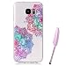 Produktbild Galaxy S7 Edge Silikonhülle, Galaxy S7 Edge Hülle mit Mandala Muster, Edaroo Comic Katze Blumen Tier Bunt Farbig Entwurf Ultraslim Dünn Transparent Durchsichtig Klar Soft Weich TPU Gel Silikon Handyhülle Bückseite Schutzhülle Schutz Case Cover für Samsung Galaxy S7 Edge