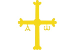 CUSTOM VINYL Pegatina de vinilo Cruz de Asturias (Grande 14,5x18,5cm)