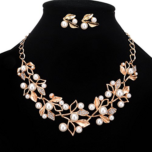 PEORAPeal Leaf Nature Inspired Necklace Earring Set Fancy Jewellery for Women & Girls