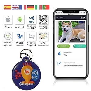 QR4G.com GPS Placa identificativa inteligente para mascotas (perros y gatos) con QR GPS