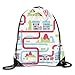Produktbild EELKKO Drawstring Backpack Gym Bags Storage Backpack, Cartoon Downtown Cars Ships and Bicycles Balloons Shops Apartments Mountains Life,Deluxe Bundle Backpack Outdoor Sports Portable Daypack
