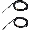 BOJACK 1M Temperature Sensor Waterproof Temperature Probe Compatible with Arduino and Raspberry Pi Stainless Steel Package (Pack of 2 Pcs)