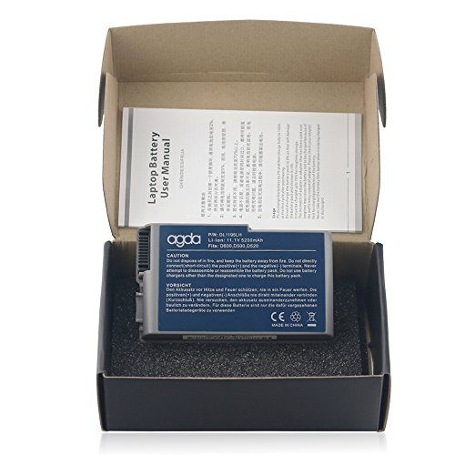 AGDA®Li-ion 6-Zellen 11.1V 5200mAh Neu Externer Notebook Laptop Batterie Akku Kapazität für Dell Latitude D500 D505 D510 D520 D530 D600 D610 C1295 Inspiron 500m - 5
