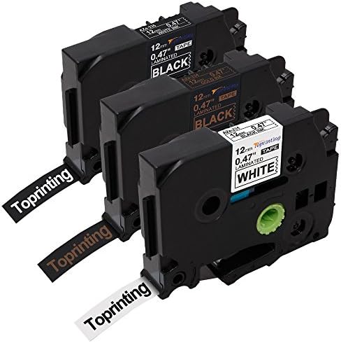 3-Pack Compatible Labelling Tape Cassette Equivalent to Brother TZe-231/TZe-334/TZe-335/with PT-1000 PT-1010R PT-2030VP PT-2430PC PT-D600VP PT-E100 PT-H110 PT-D210 PT-9700PC PT-D400