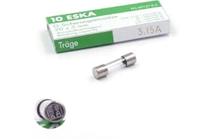 SPC-BOUTIQUE Fusible temporise (T) en verre 3.15A/250VAC 5x20mm (Boite de 10 Fusibles)