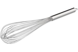 Thermohauser 5000245345 Varillas para batir, 45 cm de Longitud, con Mango de Acero Inoxidable y Colgador, con 24 Trabillas