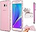 Produktbild Für Samsung Galaxy S7 Edge Schutzhülle, Vandot 3 in1 Set 0.7mm Soft Transparent Silikon TPU Back Cover Hülle + Glitzer Diamant Bumper Rahmen Frame Ultra Thin Dünn Strass Luxus Case Premium Glitzer Matt Tasche Protection Kristall Case Glitter Protective Skin Shinning Cover Schale Ultraleicht Tasche Light Etui handytasche - Clear Klar Rosa Pink + Cute Katze Anti Dust Plug + Stift