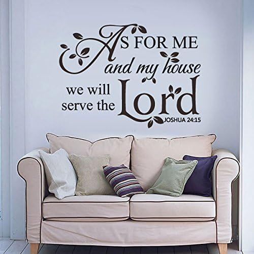 As For Me And My House We Will Serve The Lord - Vinyl Bible Wall Decal Christian Wall Quote Words Phrase Lettering Home Art Decor Black by DigTour WallArt