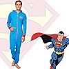 La-DC-Comics-Merchandising-Ufficiale-Di-Superman-Mens-Blu-Poliestere-Felpa-cotone-onesie-Mens-nightware-pigiama