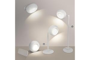 HOTUT Lampa stołowa, 2 szt. LED lampa biurkowa z portem ładowania USB z 3 trybami kolorów, 3 poziomy jasności, obracana o 360°, magnetyczna zdejmowana lampa ścienna, lampa stołowa do sypialni przy