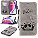 Produktbild Misteem Cartoon Hülle für Huawei P20 Lite, Schön Retro Panda Muster Leder Wallet Case Cover Stoßfest Flip Etui mit Kartenhalter Bookstyle / Stand / Magnet Tasche Brieftasche Schutzhülle für Huawei P20 Lite - Pandabär Grau