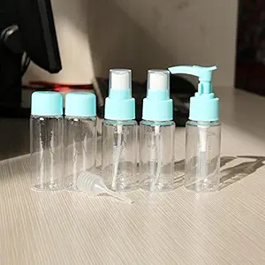 Zollyss 6Pcs/Set Travel Bottles Cosmetic Packaging Empty Pressure Spray Bottle Travel Transparent Plastic Perfume Atomiz Travel Kit