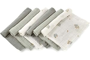 JANE Jané Pack de 6 Muselinas Multiusos, Lactancia, Tejido Natural Algodón y Bamboo, Antiácaros, Ecológico, 35x35 cm, Verde