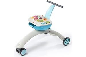 Tiny Love Tiny Rider 5 en 1, Trotteur et Porteur, Chariot de Marche pour Bébé avec Frein de Sécurité, Chariot à Pousser pour Bébé, 6 mois - 3 ans, Collection Prairie, Bleu