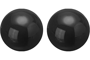 sourcing map 2 Pcs Gazing Globe Decor Ball 3.5 Inch 90mm Reflective Garden Sphere Hollow Ball, Seamless Stainless Steel Gazing Ball, Smooth Mirror Globe for Garden Home Decor, Bright Black