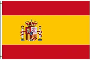 ATBEAMEN 5x3ft Large Spain Flag España Flag for 2024 Decorations,Big Spain España National Flag Games 2024 Football Sports Events Celebration Parade Bar Garden Outdoor Party Decor