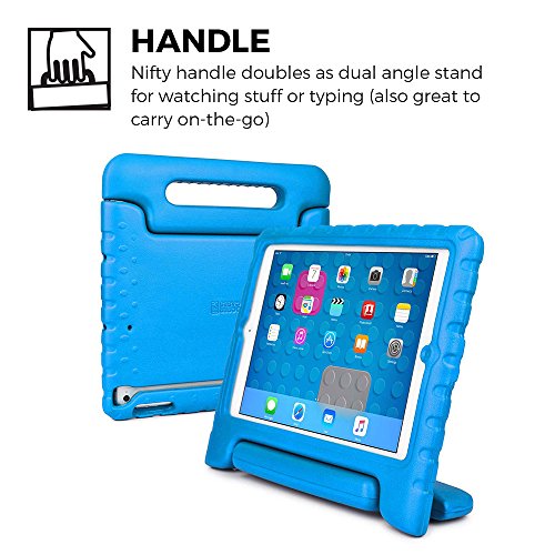 iPad Mini 3 2 1 hülle fur kinder, COOPER DYNAMO Beanspruchbare, strapazeirfähige, robuste, gepolsterte Hartschalenhülle mit integriertem Griff, Standfunktion & durchsichtigem Displaysschutz (Blau) - 5