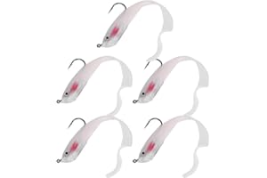 DEMERAS 5Pcs Soft Lures Lifelike Artificial Fishing Baits Seabass Fishing Tackle with High Strength Hook (SO050-2)