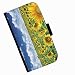 Produktbild Hairyworm - Ein Feld von Sonnenblumen Motorola Moto X (2014) (2nd Gen) Leder Klapphülle Etui Handy Tasche, Deckel mit Kartenfächern, Geldscheinfach und Magnetverschluss.
