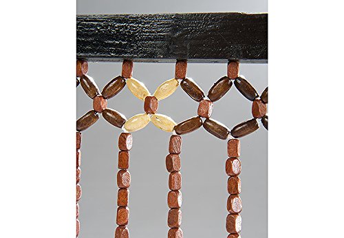 Türvorhang Perlenvorhang Deko Vorhang Holzperlenvorhang Sevilla mit Kreisdekor - 2