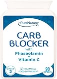 90 Carb Blocker with White Kidney Bean Extract & Phaseolamin Phase 2 High Strength Carb Controller & Starch Blocker Clinically Proven Active Ingredient to Support Weight Loss Vegetarian & Vegan capsules