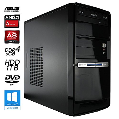 SNOGARD Silent Multimedia PC | AMD A6-6400K 2x 3900MHz Sockel FM2 | AMD Radeon HD8470D Graphics | 8GB RAM | 1000GB HDD | DVD-RW | USB3.0 | Computer für Multimedia, Gaming, Büro/Office