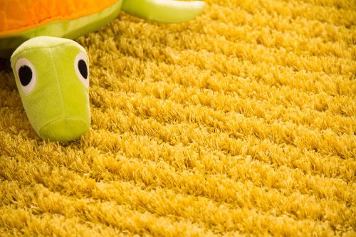 Hochflor Teppich Struktur – Designer Shaggy Teppich bernstein – GUT Siegel, Größe: 120×170 cm - 2