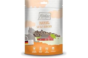 MjAMjAM - Premium Katzensnack - Snackbag - saftiges Hühnchen, 1er Pack (1 x 125 g), naturbelassen ganz ohne synthetische Konservierungsstoffe