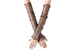Demarkt 1 Paar Sleeves Arm für Damen, Outdoor UV Schutz Arm Sleeve, Aus elastischem Nylon, Spitze Lang Fingerlos Handschuhe, Sonne absorbiert schweiß
