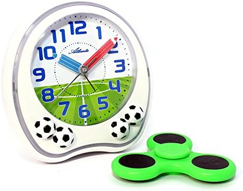 Atlanta Children's Alarm Clock Football White &amp; Finger Spinner - 1719-0F FID