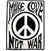 Produktbild Aufnäher / Bügelbild - Make Love Not War Peace Frieden - schwarz/weiß - 9 x 6,8 cm - Patch Aufbügler Applikationen zum aufbügeln Applikation Patches Flicken